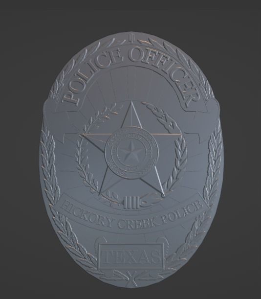 Hickory Creek Police Badge 3D Printable 3D print model_3