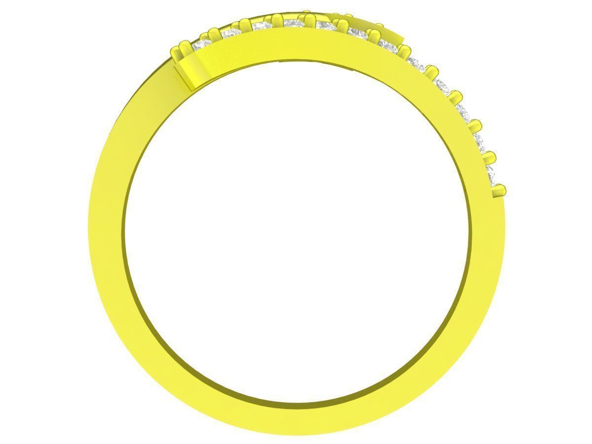 5173 fashion leaf diamond women ring  3D print model_3