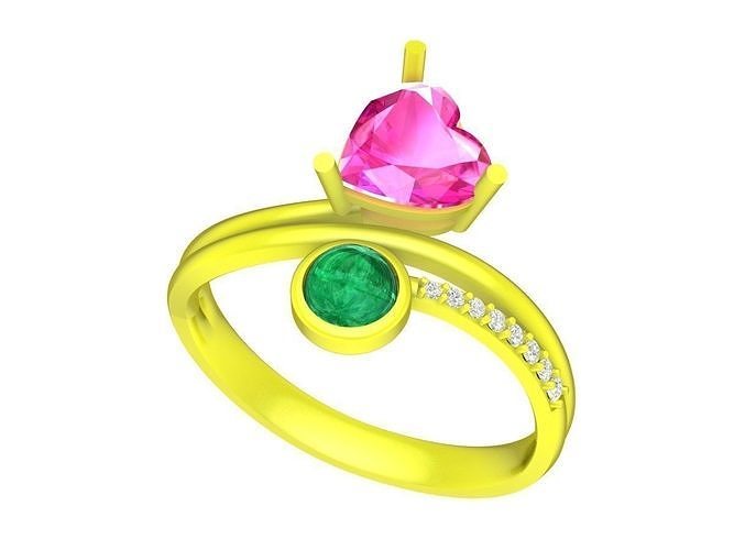 5182 diamond heart ring  3D print model