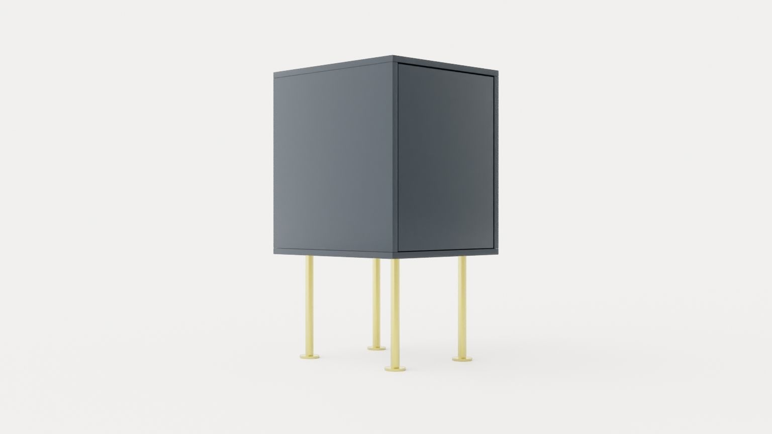 Vogue Bedside Table - Anthracite Low-poly 3D model_3