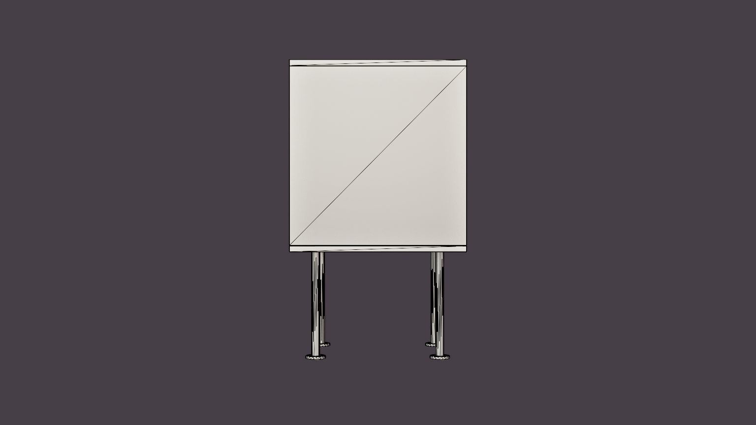 Vogue Bedside Table - Anthracite Low-poly 3D model_5