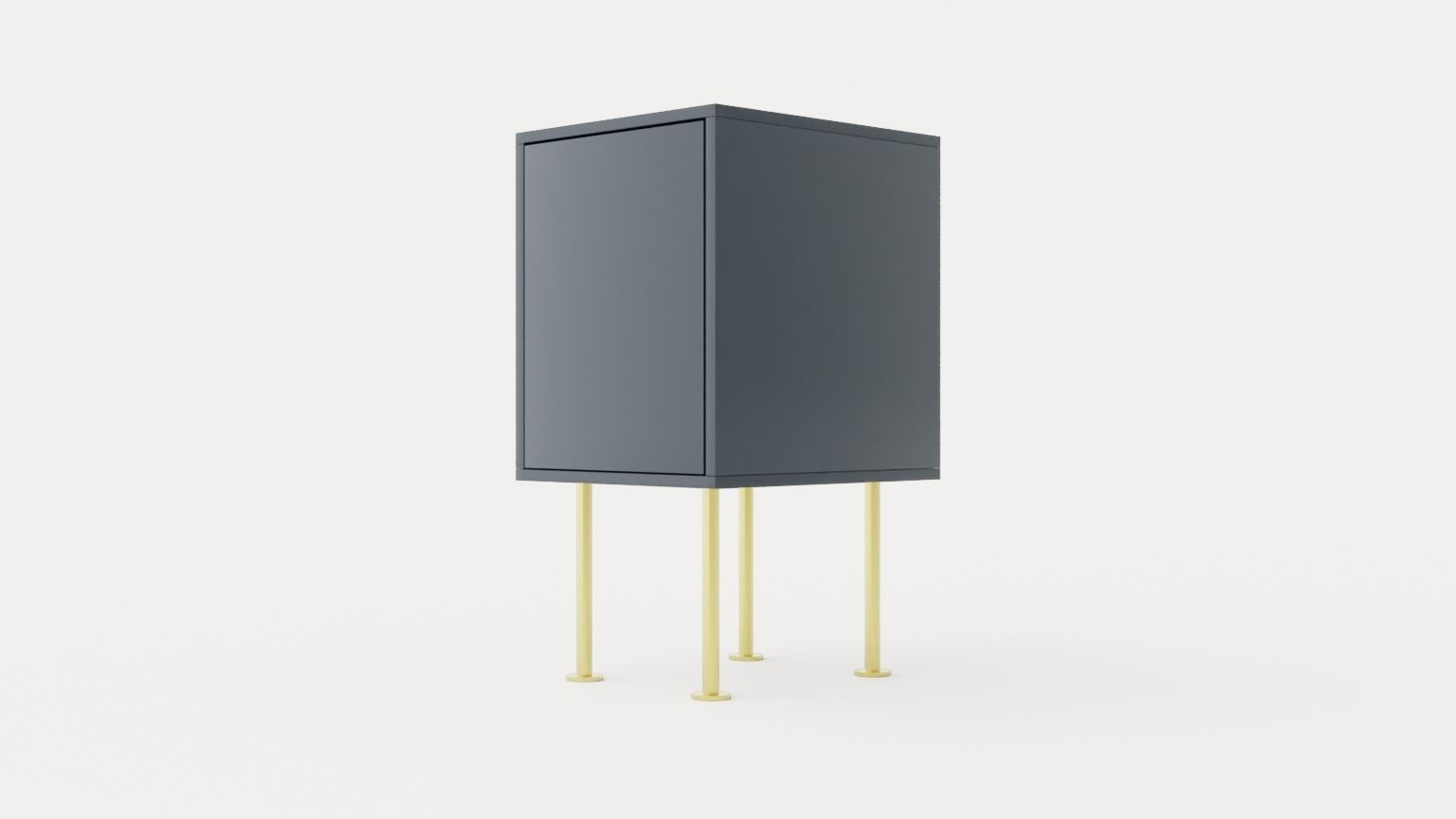 Vogue Bedside Table - Anthracite Low-poly 3D model_1