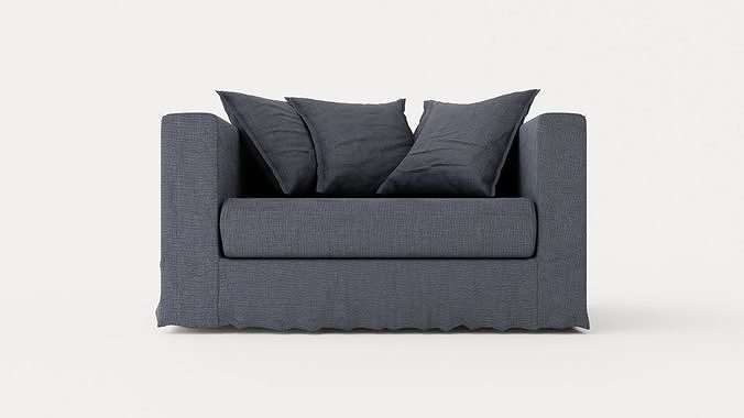 Le Grand Air Loveseat Cotton - Dark Blue Low-poly 3D model