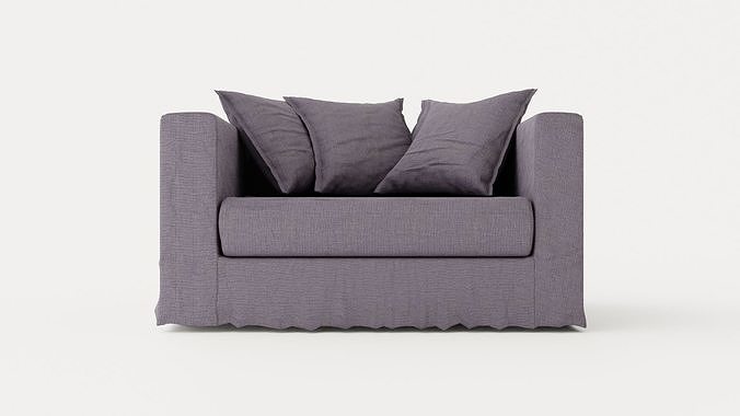Le Grand Air Loveseat Cotton - Grey Low-poly 3D model