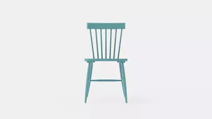 Wood H17 Cane chair - Turquoise