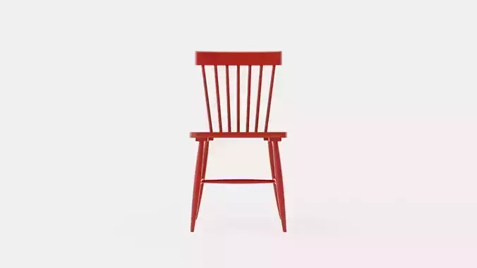 Wood H17 Cane chair - Red