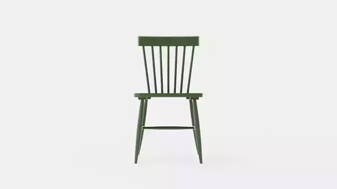 Wood H17 Cane chair - Dark green