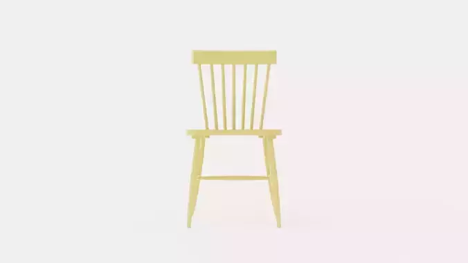 Wood H17 Chair - Yellow Low-poly 3D model