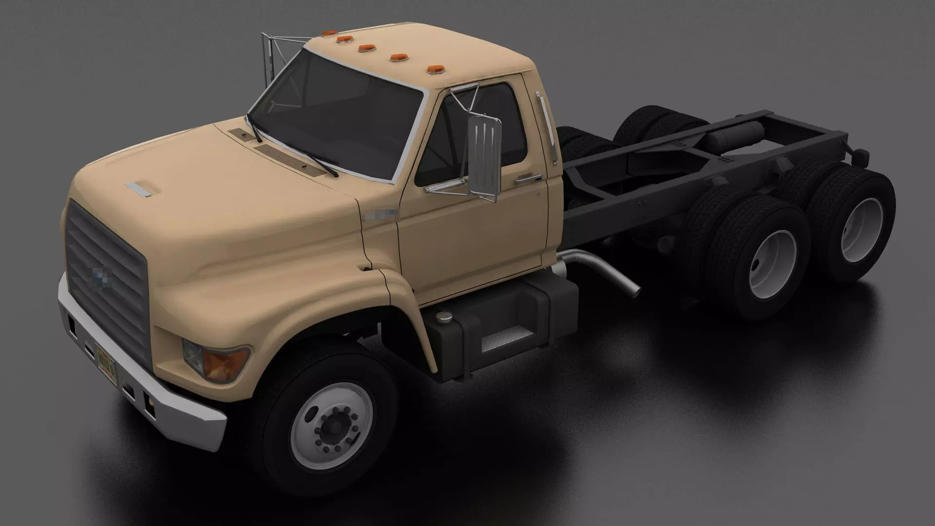 F-Series FT-900 Truck Chassis Tandem Axle 1995 Low-poly 3D model