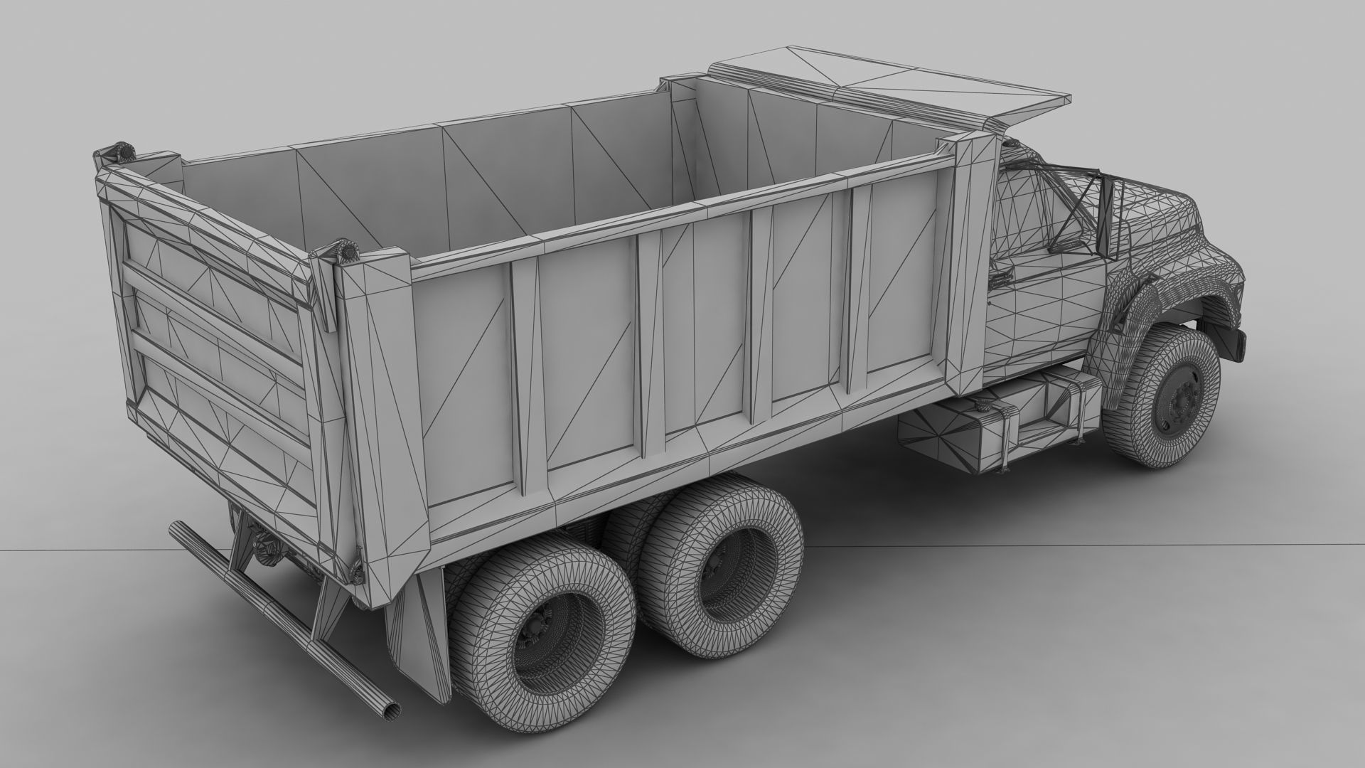 F-Series FT-900 Dump Truck Tandem Axle 1995 Low-poly 3D model_11