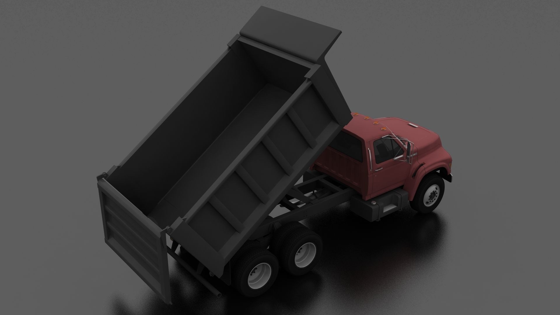 F-Series FT-900 Dump Truck Tandem Axle 1995 Low-poly 3D model_9