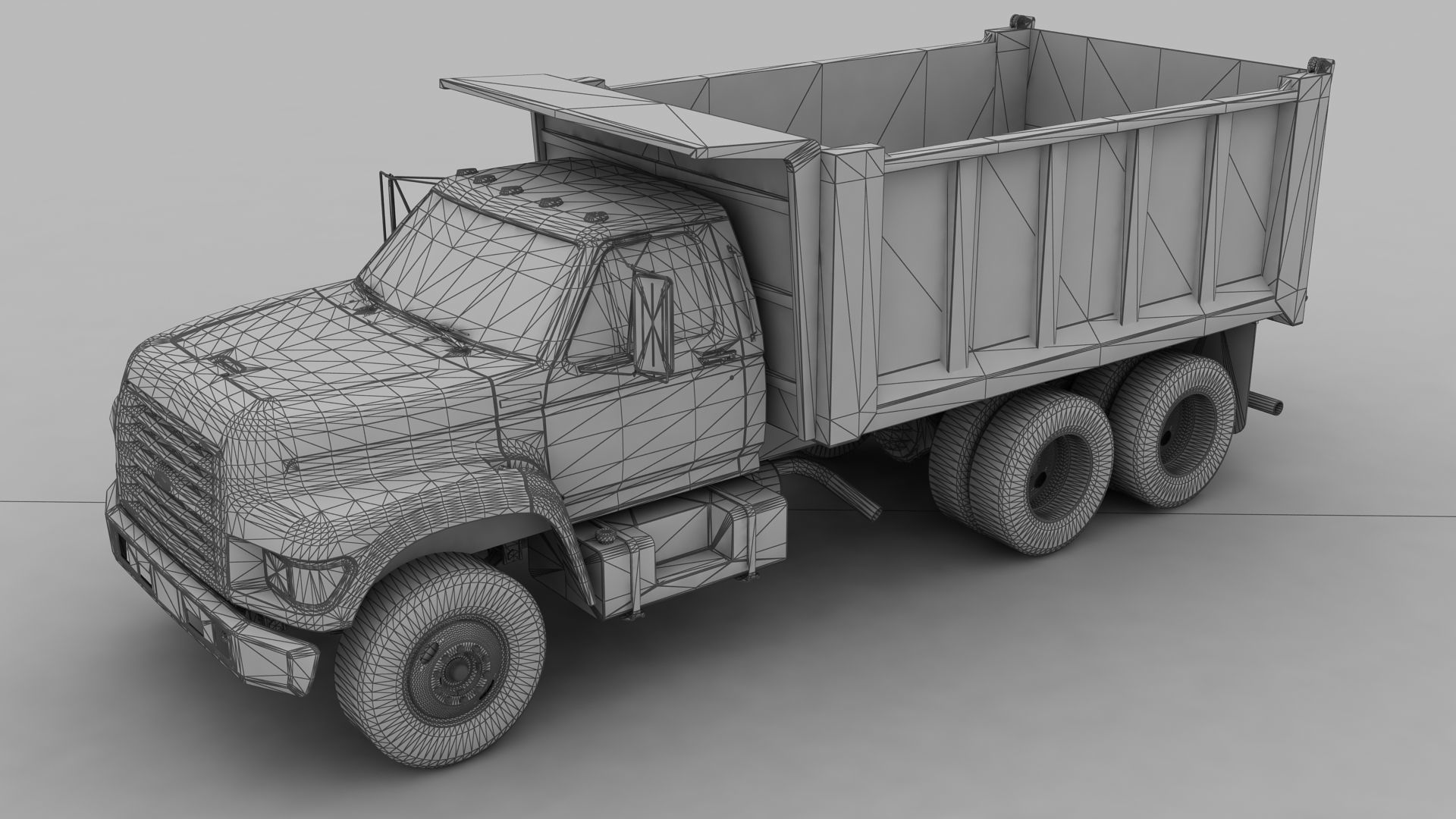 F-Series FT-900 Dump Truck Tandem Axle 1995 Low-poly 3D model_10