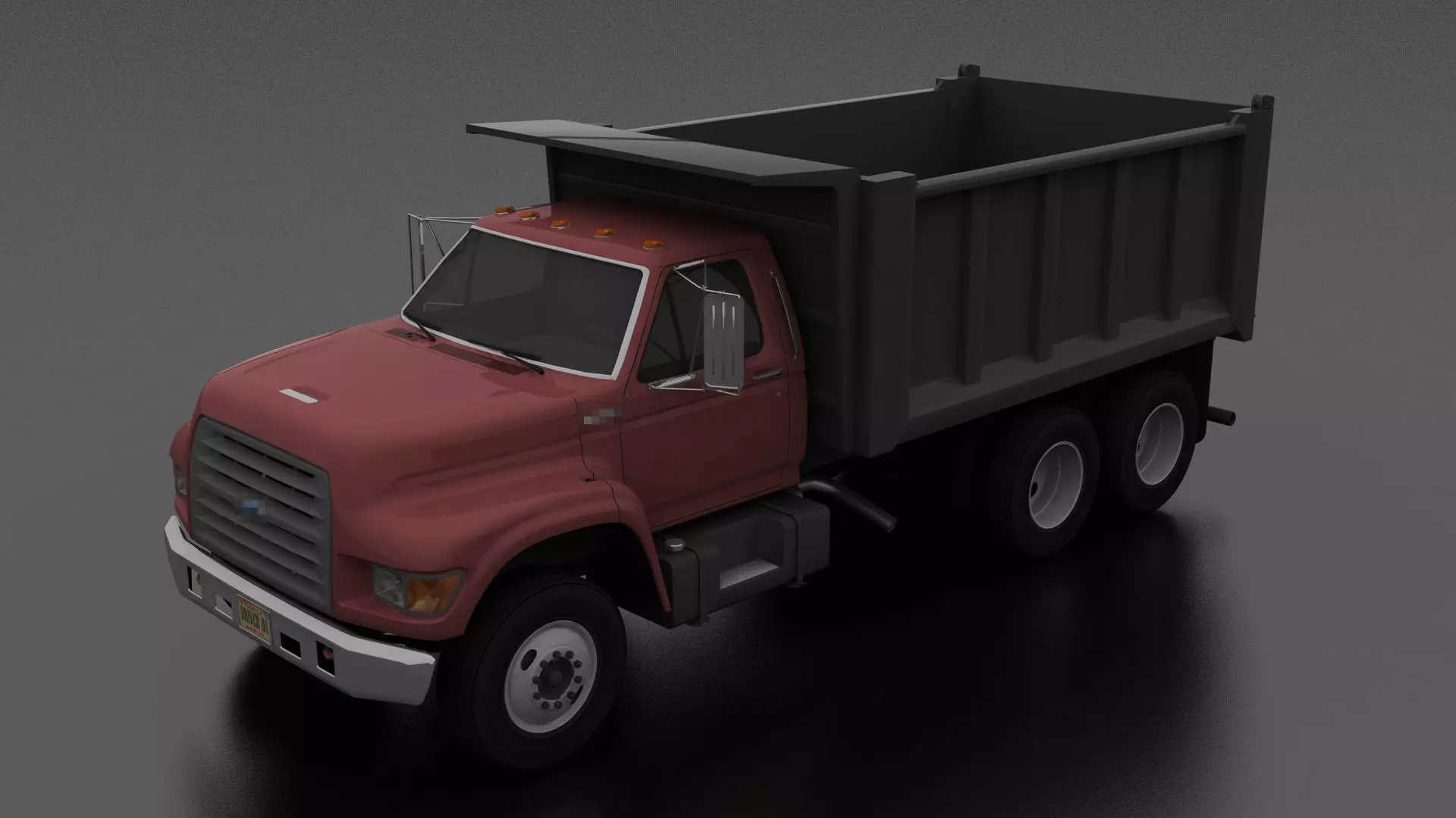F-Series FT-900 Dump Truck Tandem Axle 1995 Low-poly 3D model_0