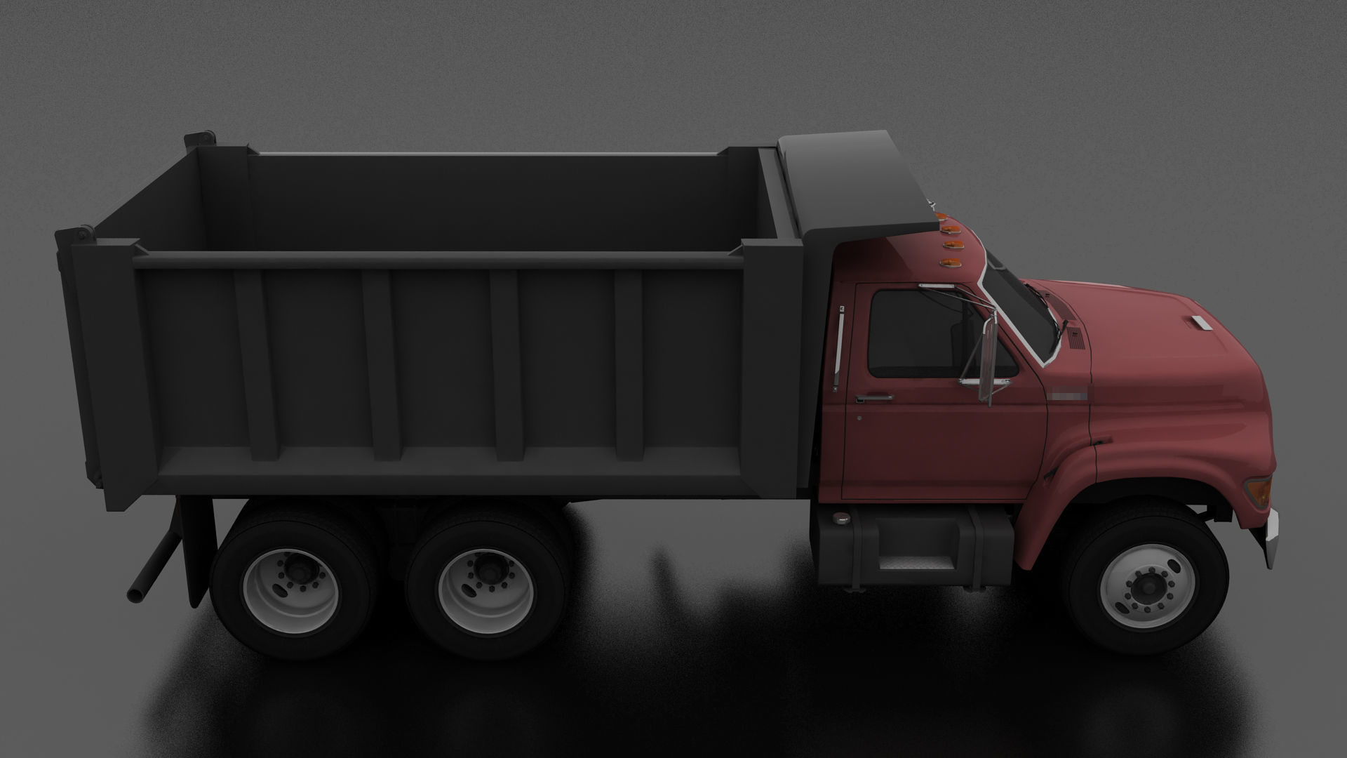 F-Series FT-900 Dump Truck Tandem Axle 1995 Low-poly 3D model_5