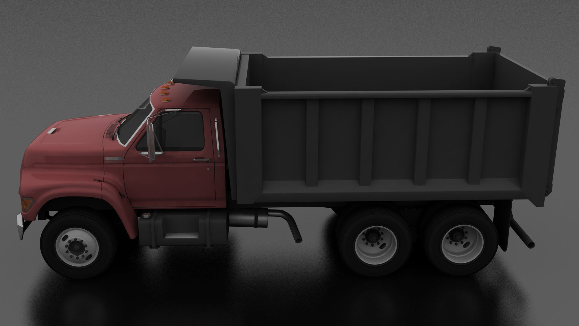 F-Series FT-900 Dump Truck Tandem Axle 1995 Low-poly 3D model_1