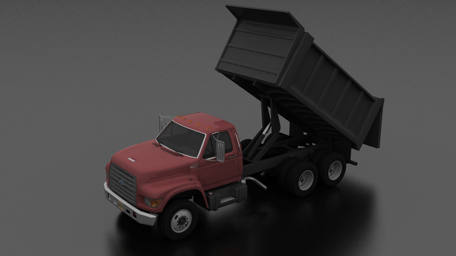 F-Series FT-900 Dump Truck Tandem Axle 1995 Low-poly 3D model_8