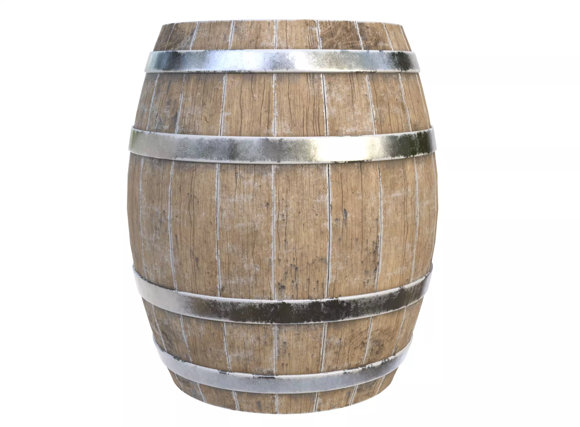 Wooden barrel 03 3D model_0