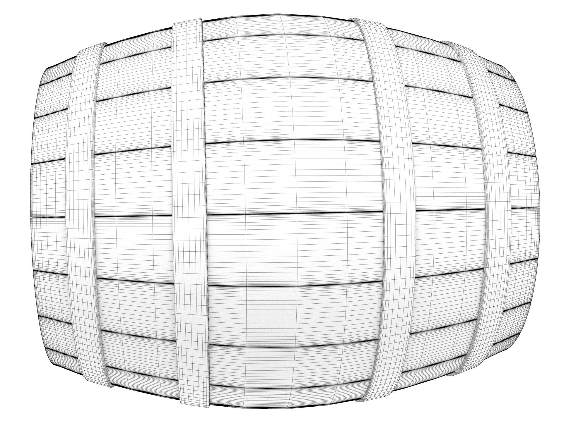 Wooden barrel 03 3D model_7