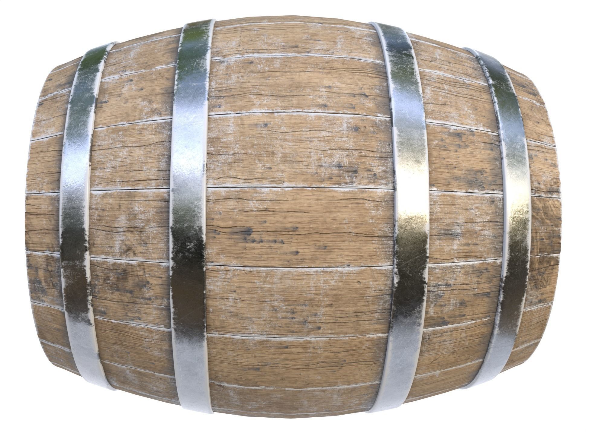 Wooden barrel 03 3D model_6