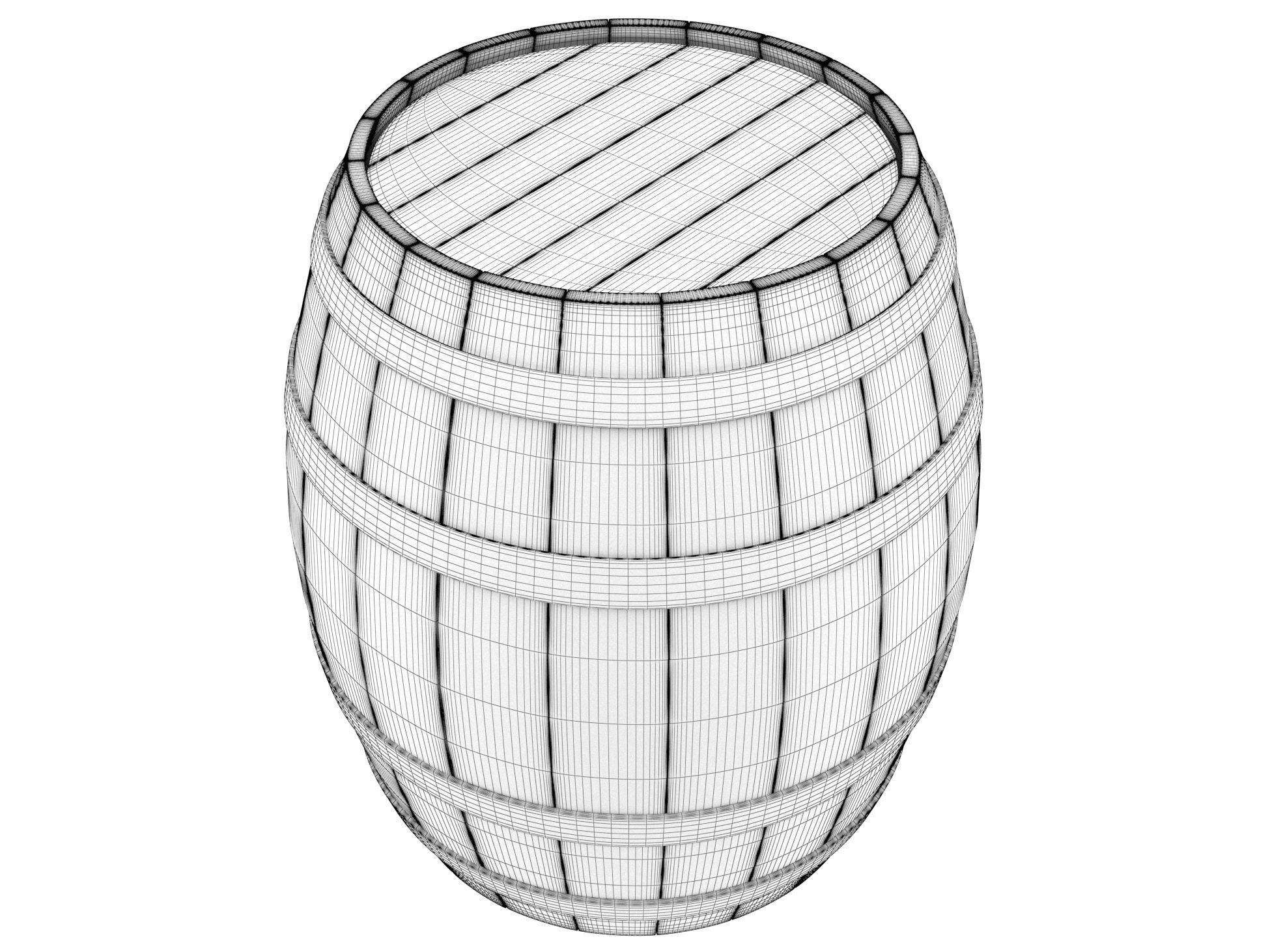 Wooden barrel 03 3D model_3