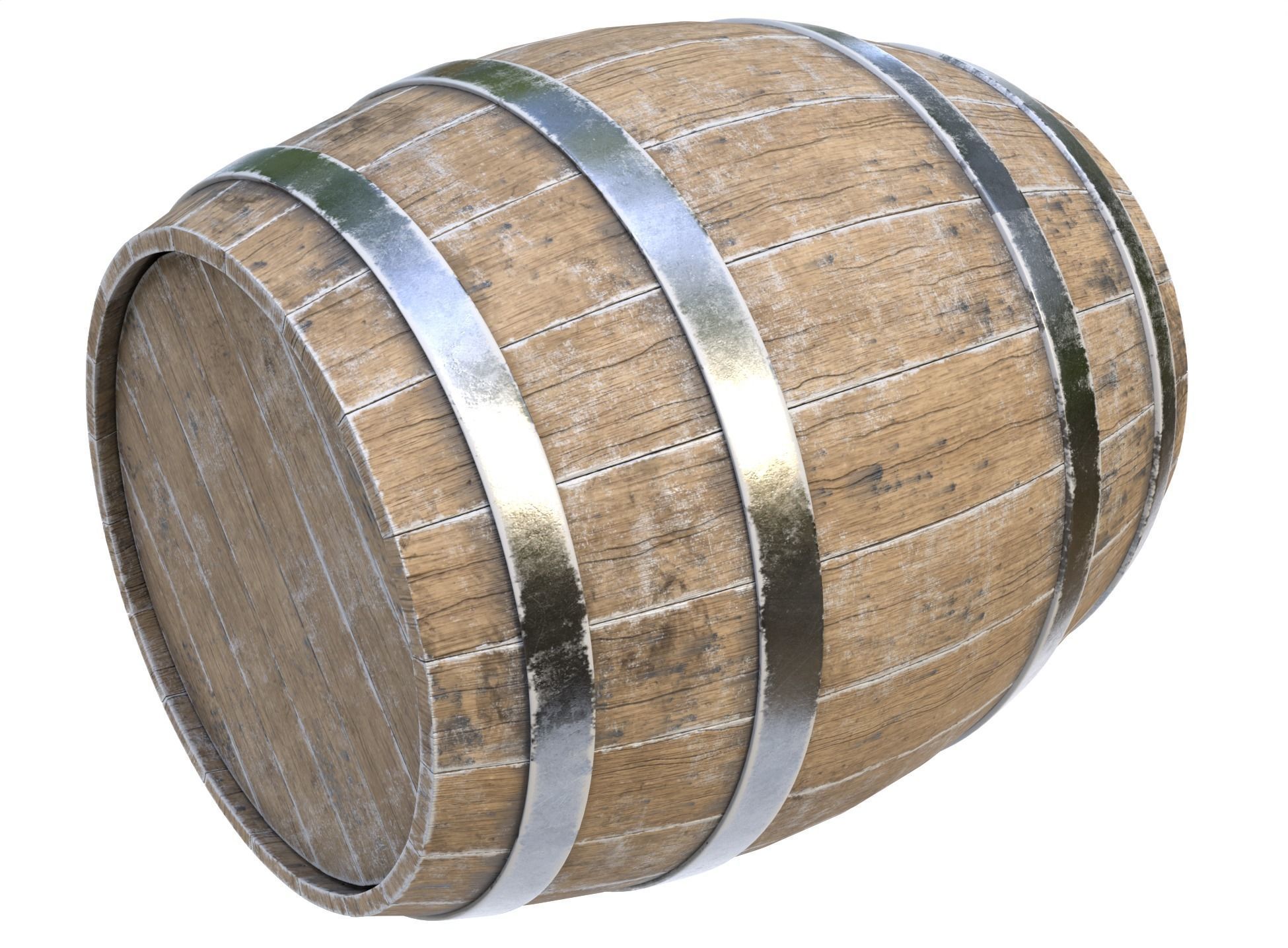 Wooden barrel 03 3D model_4