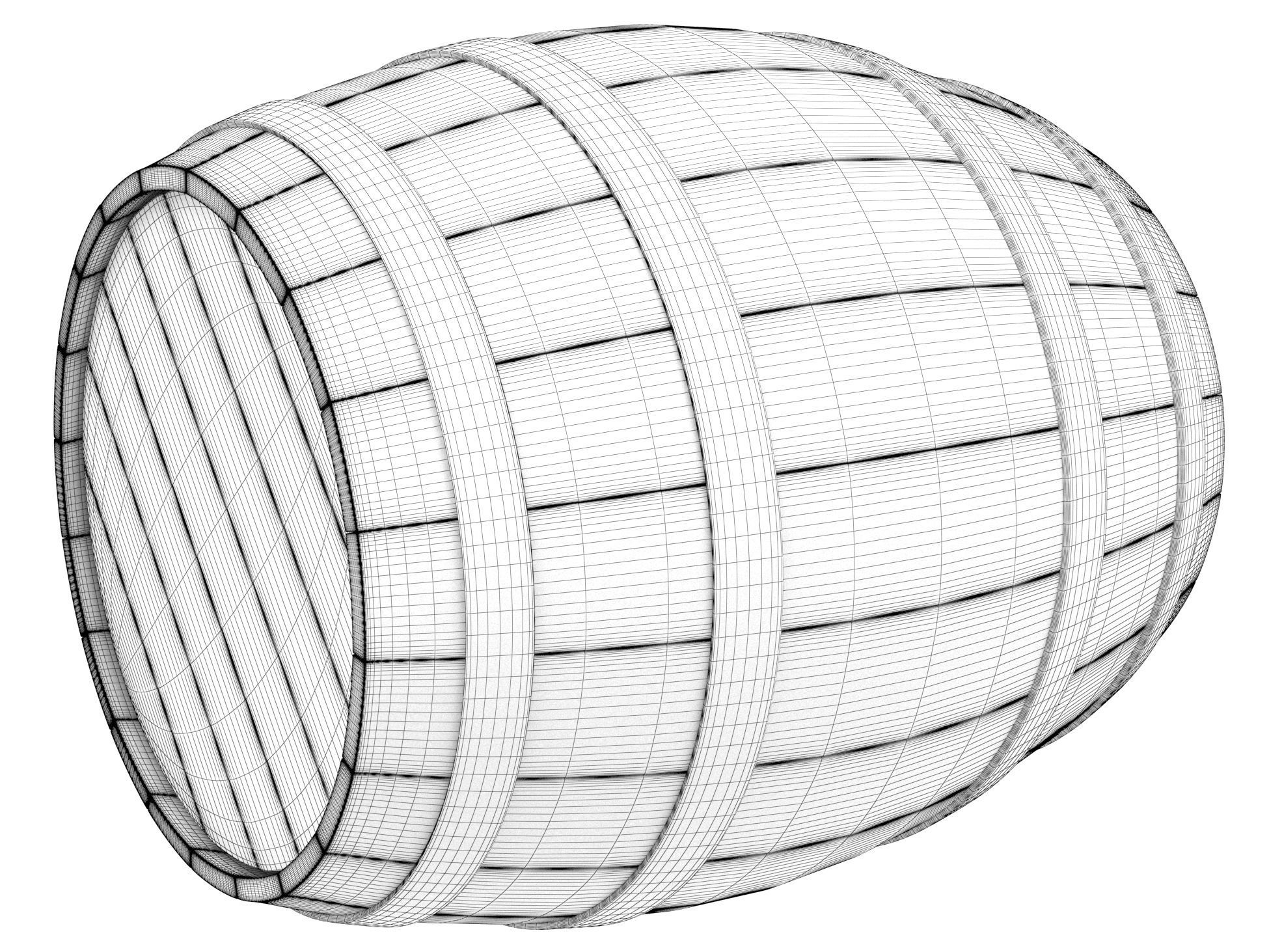 Wooden barrel 03 3D model_5
