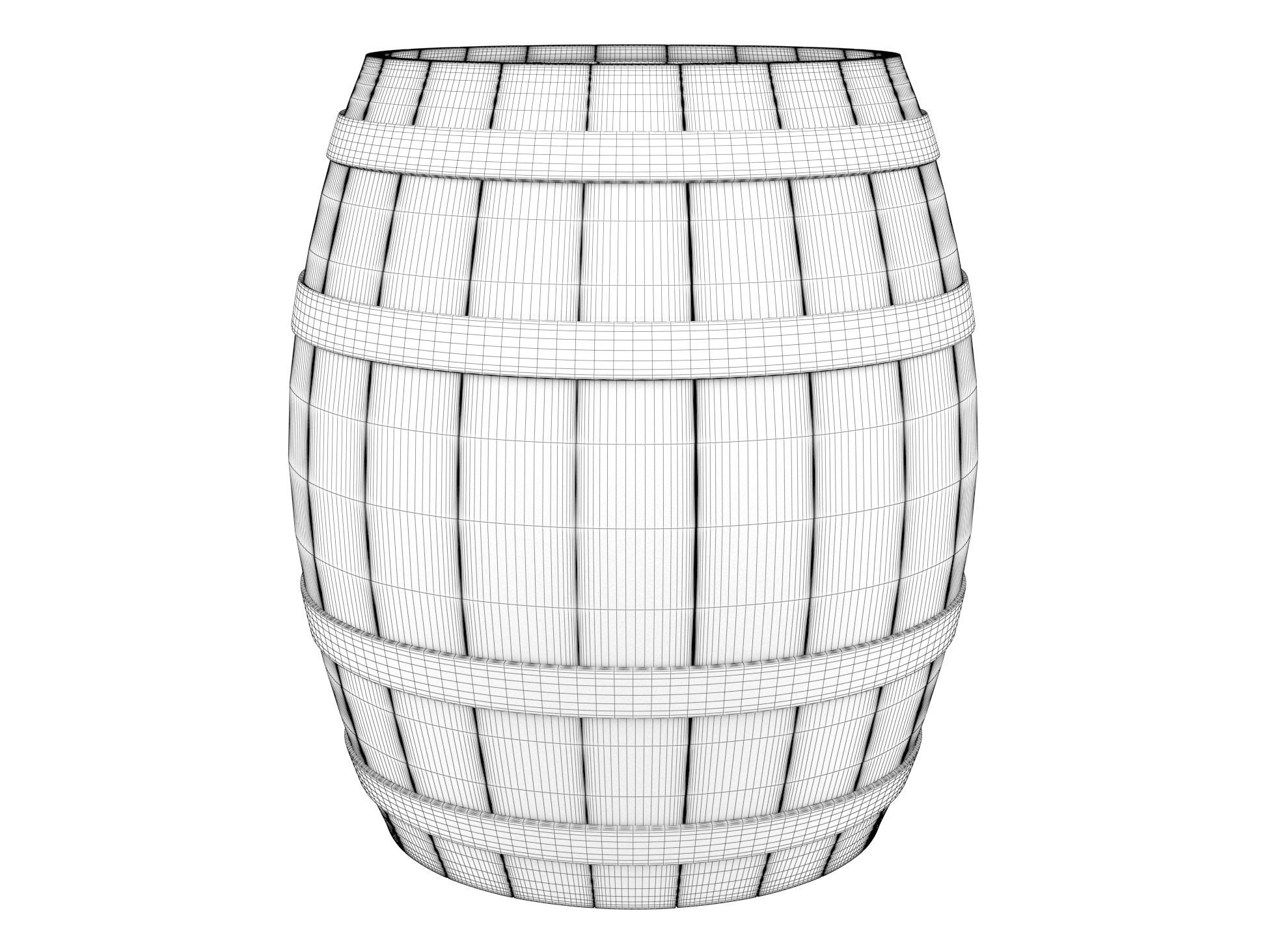 Wooden barrel 03 3D model_1