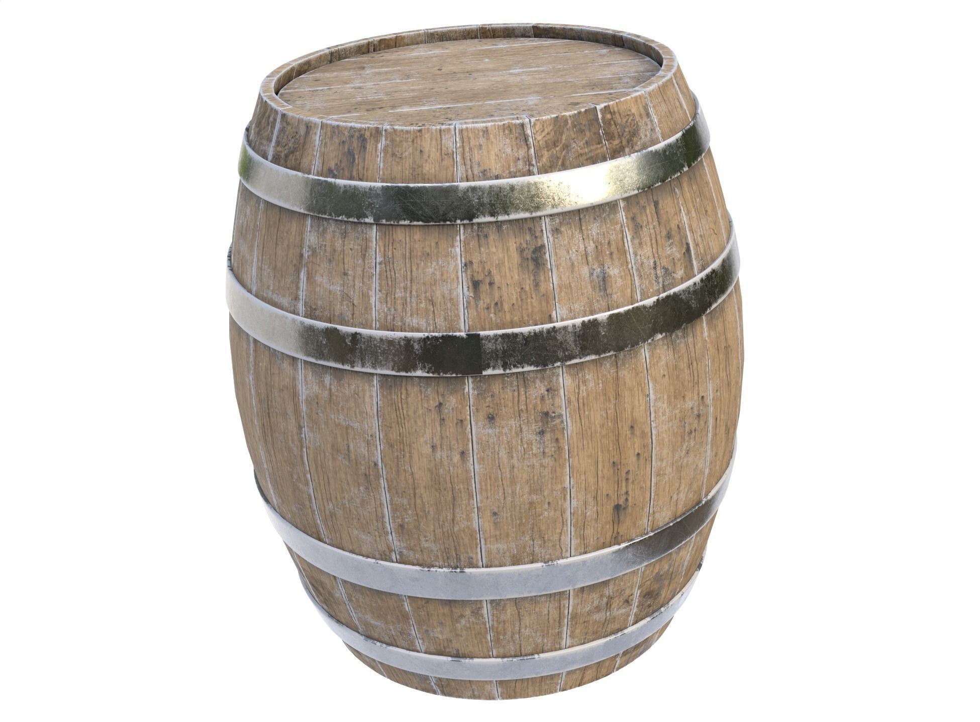 Wooden barrel 03 3D model_2