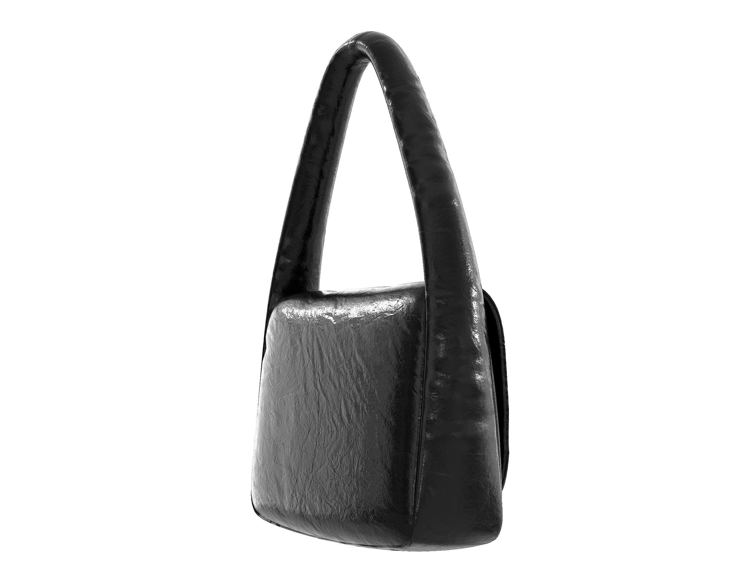 Balenciaga Monaco Small Sling Bag Black Low-poly 3D model_5