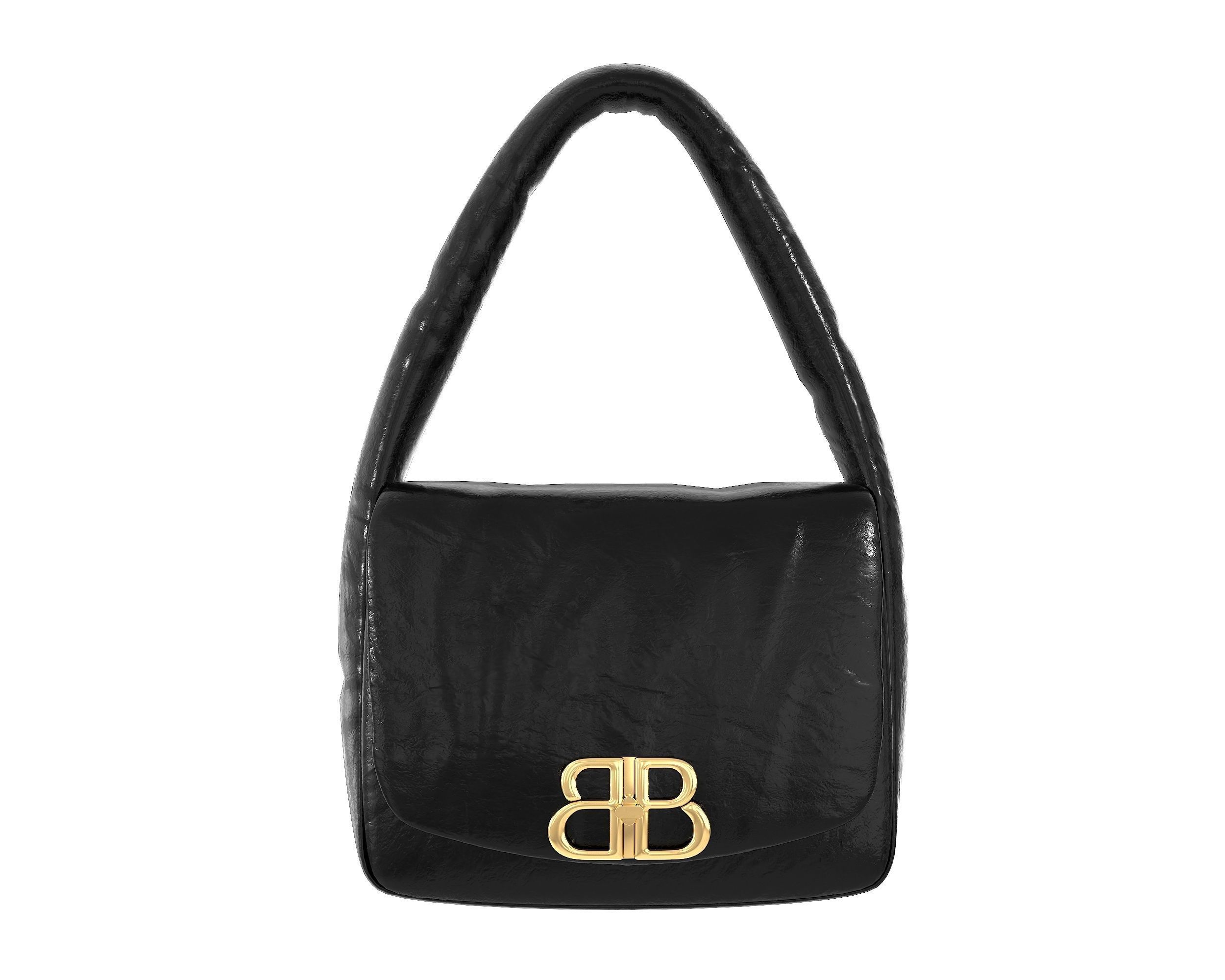 Balenciaga Monaco Small Sling Bag Black Low-poly 3D model_3