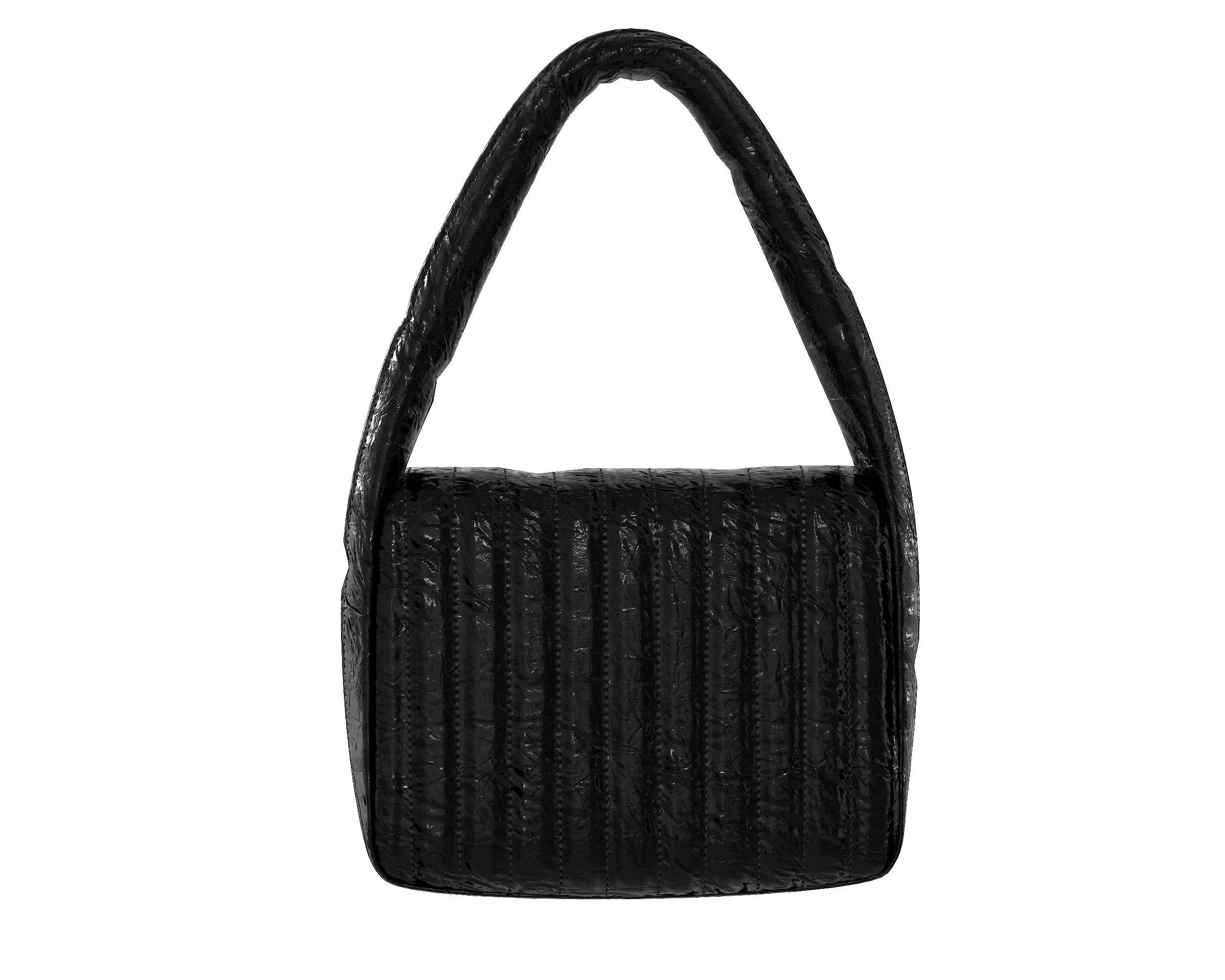 Balenciaga Monaco Small Sling Bag Quilted Black Low-poly 3D model_3