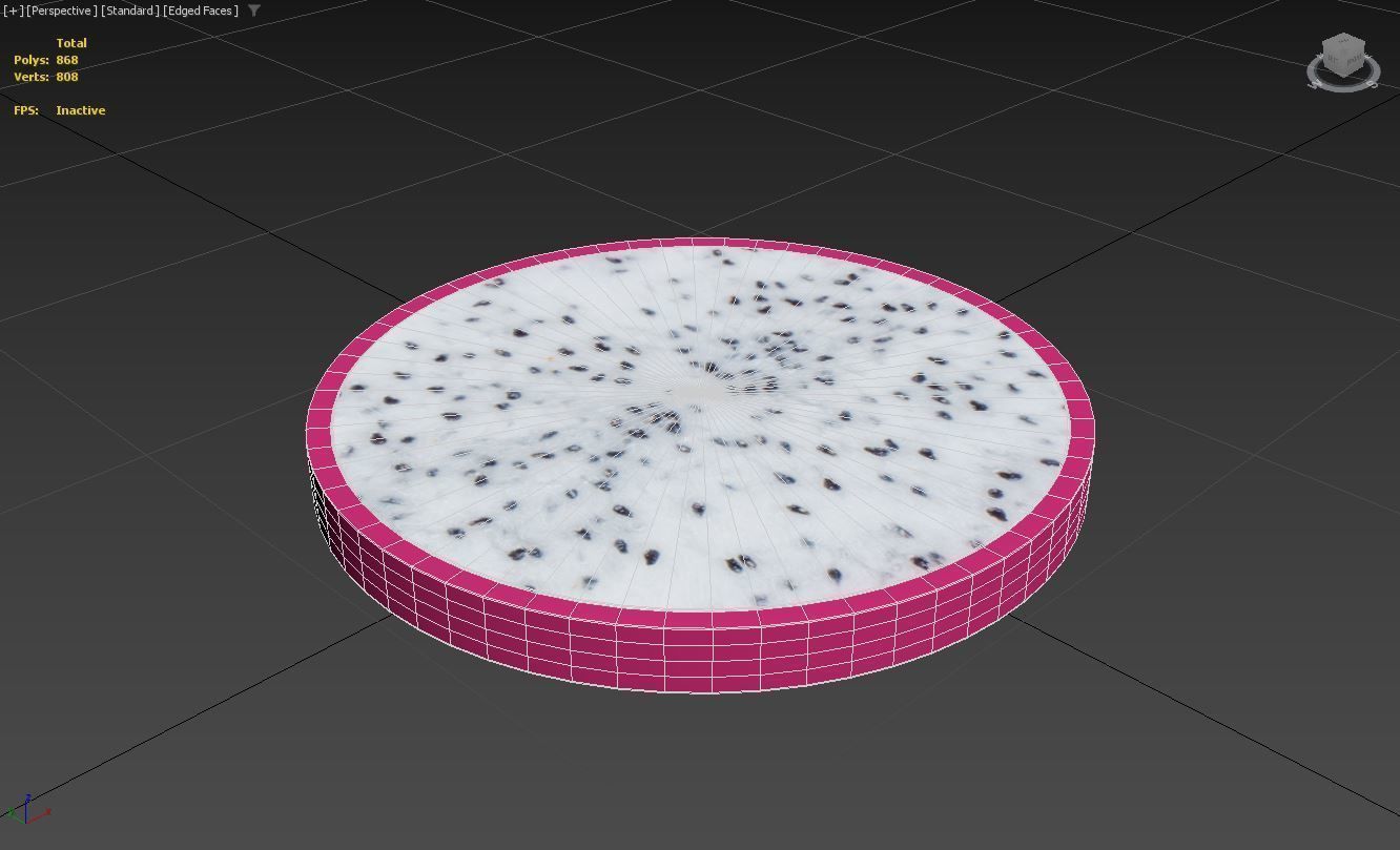 Prop14 A Slice of Dragon fruit Low-poly 3D model_6