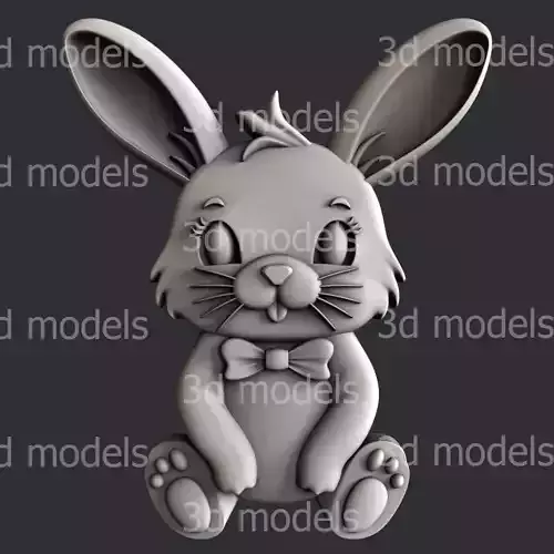 3d STL models for CNC router or 3dprinter bunny P496