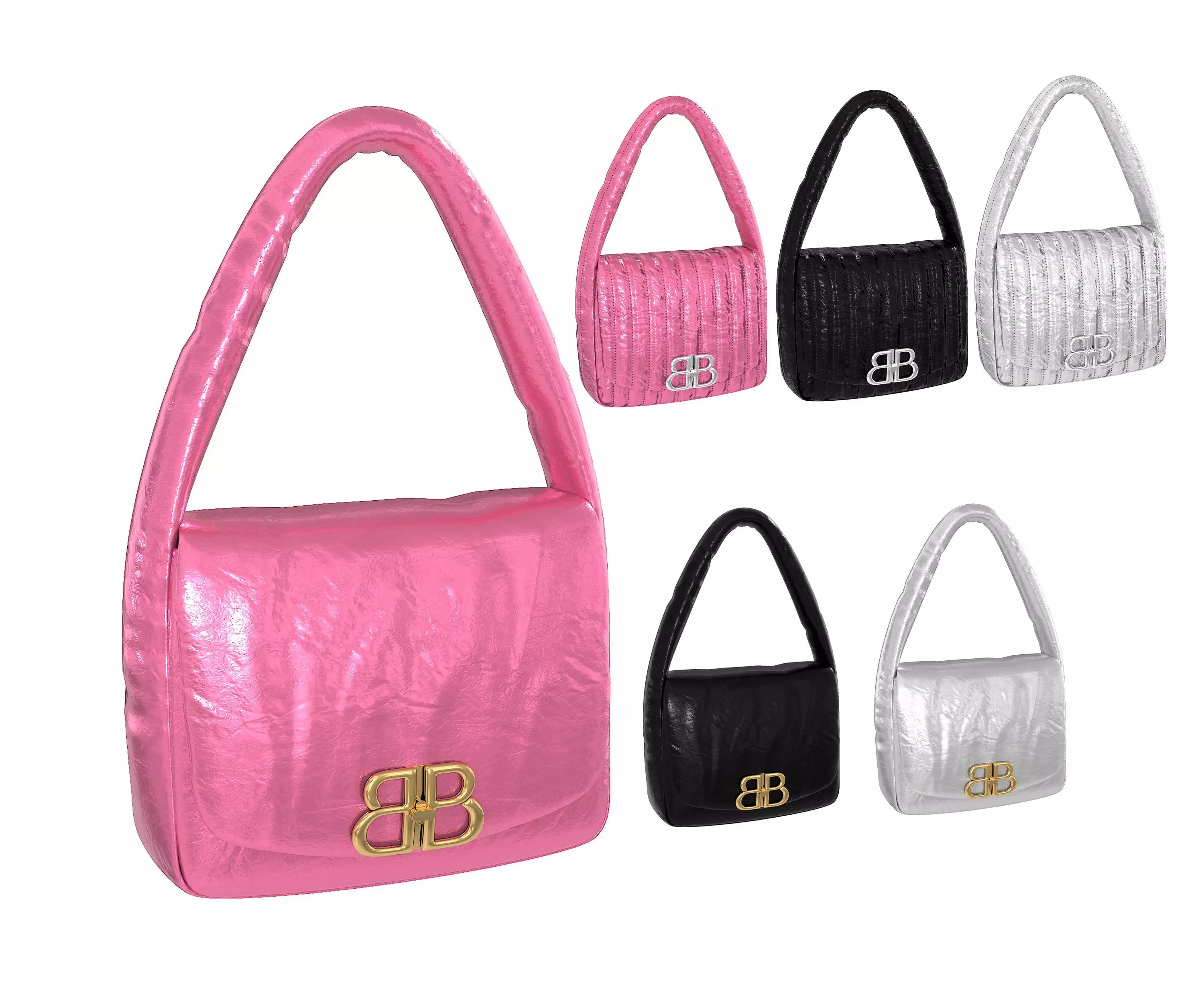 Balenciaga Monaco Small Sling Bag 3D Model Collection_0