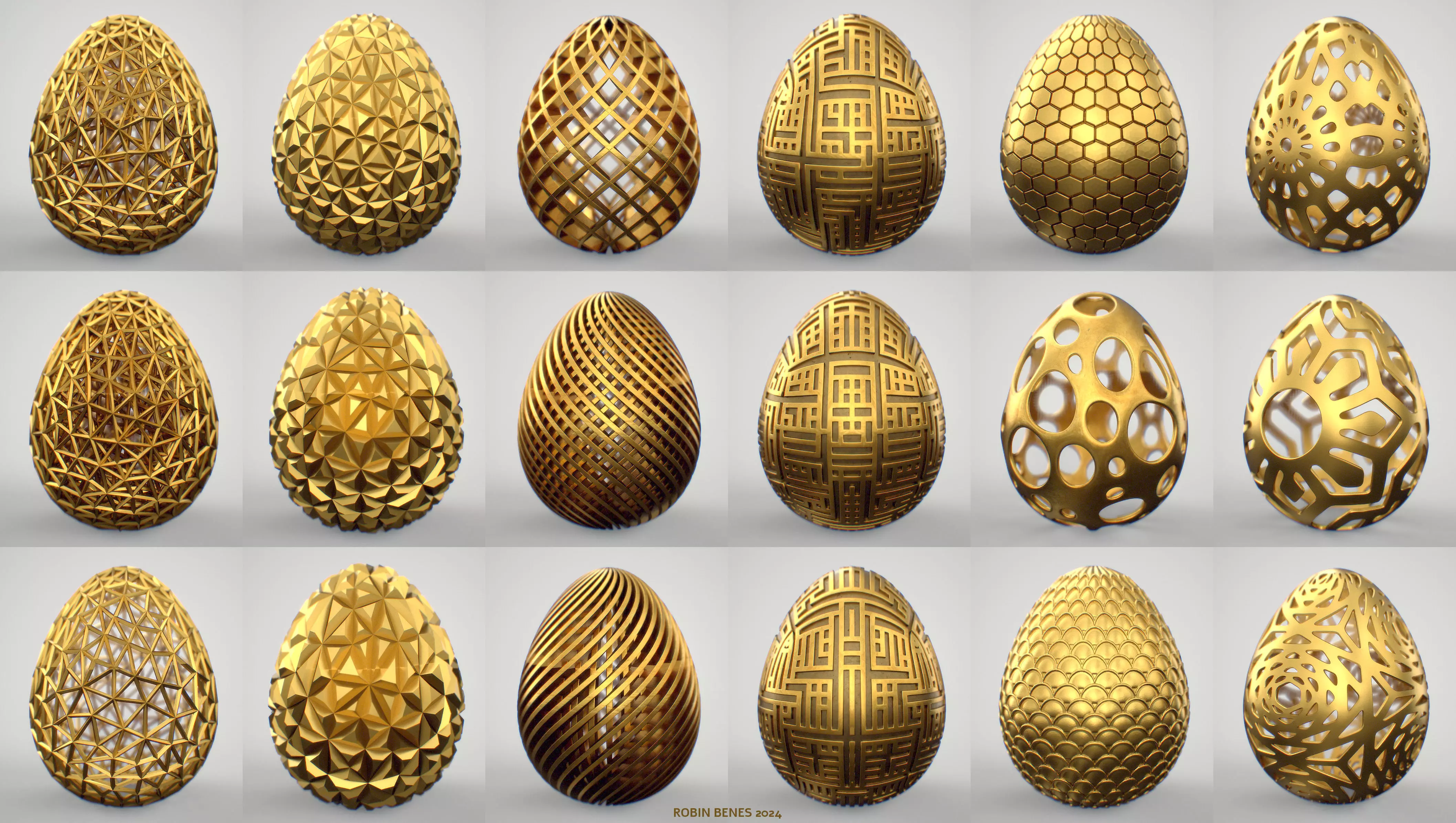 easter eggs bundle 01 3D print model