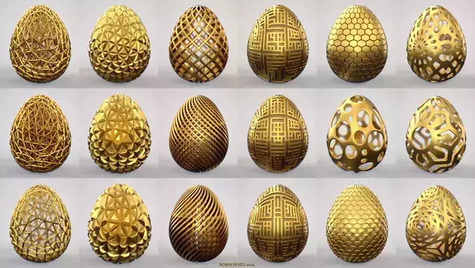 easter eggs bundle 01 3D print model
