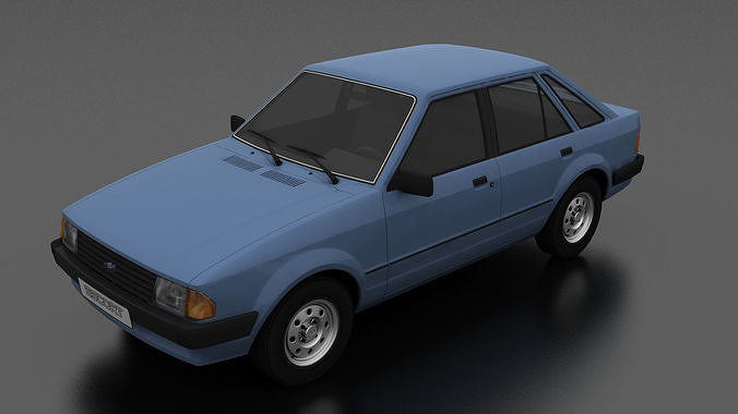 Escort mk3 1981 5-door Liftback Low-poly 3D model