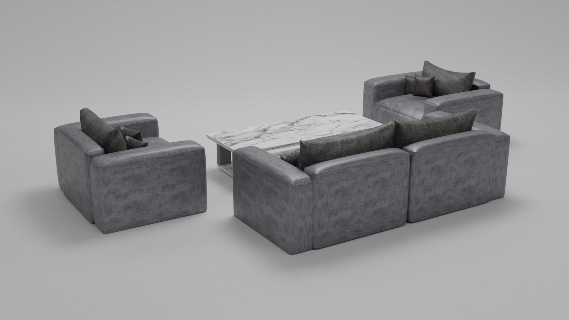 sofa and table 3D model_3
