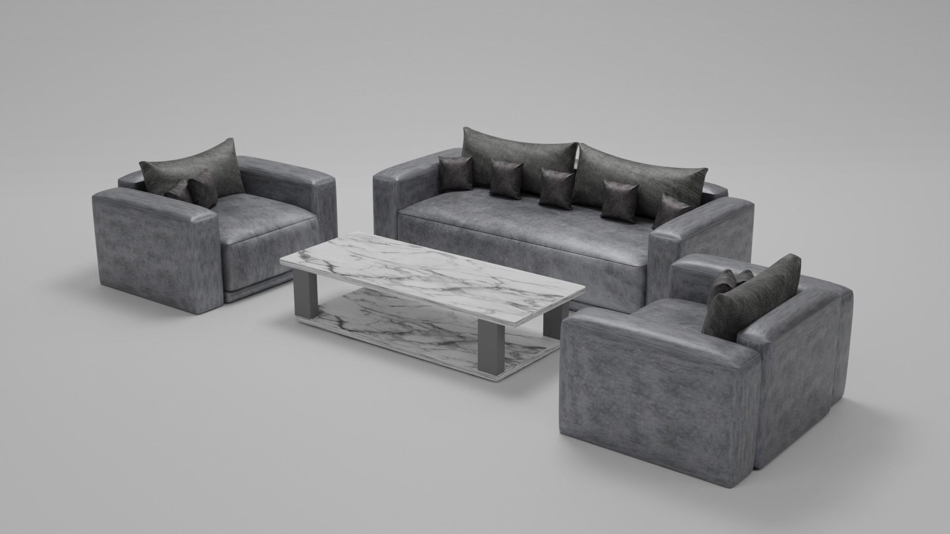 sofa and table 3D model_1