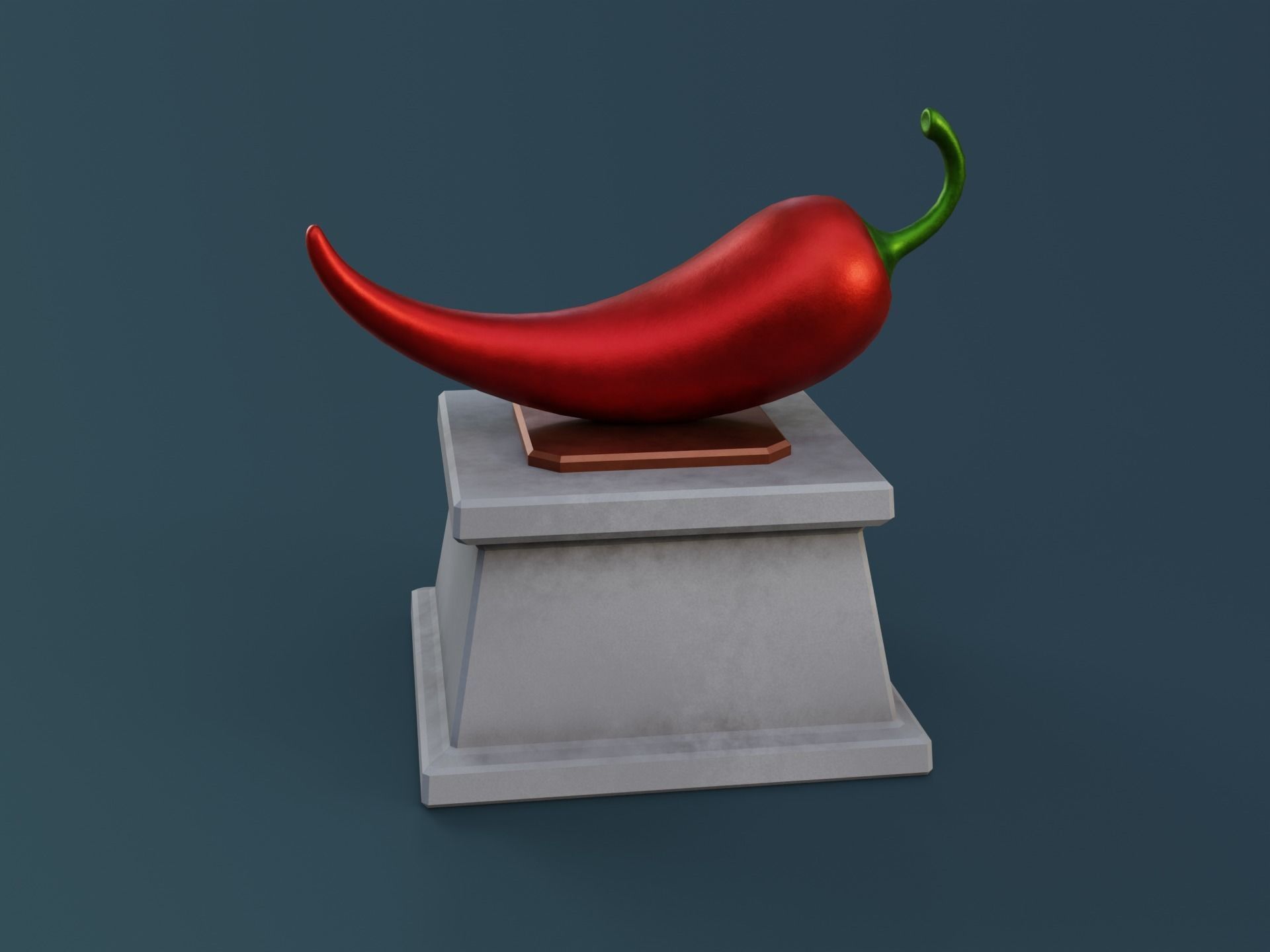 Chili Pepper Monument Low-poly 3D model_4