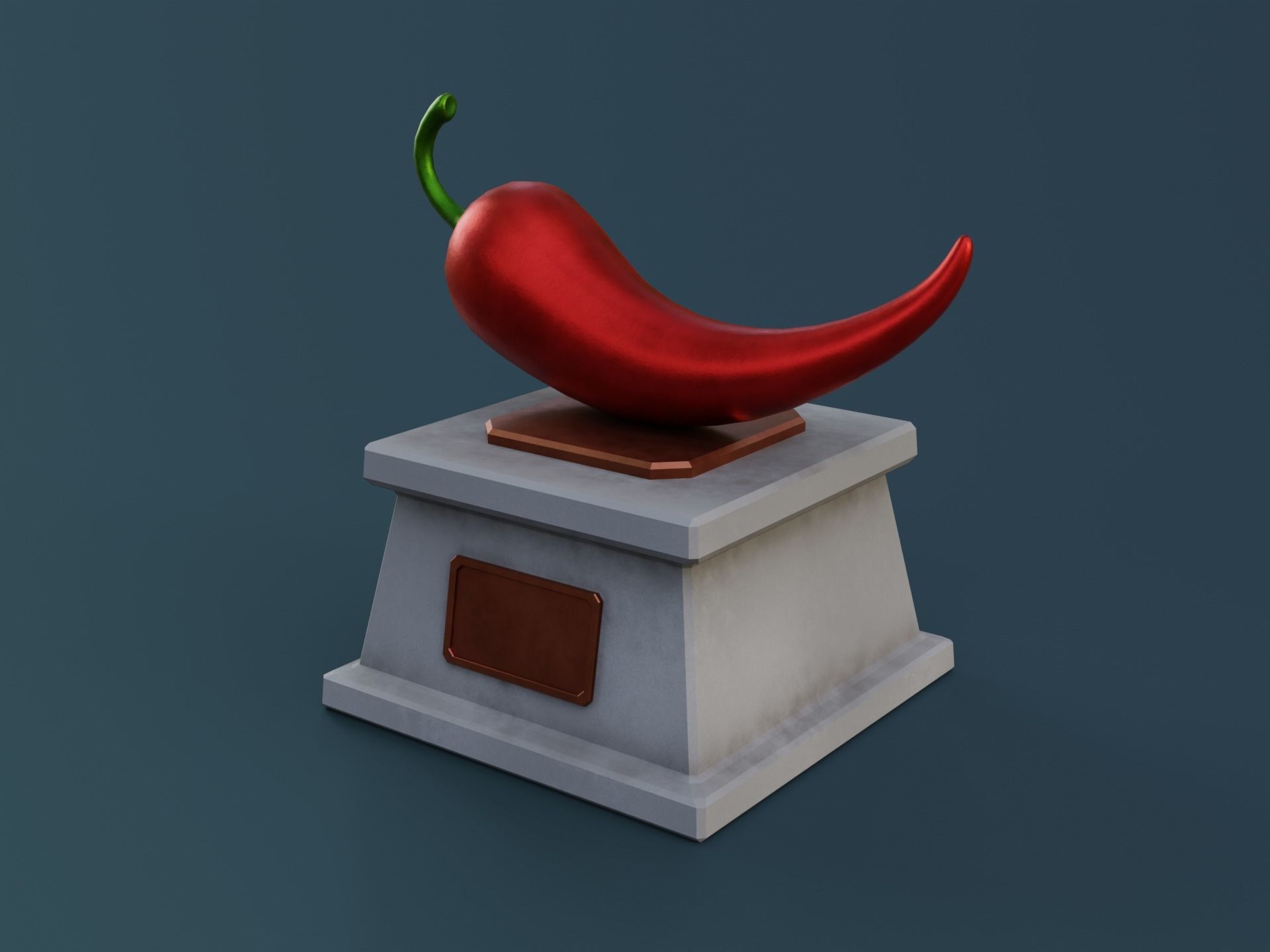 Chili Pepper Monument Low-poly 3D model_7