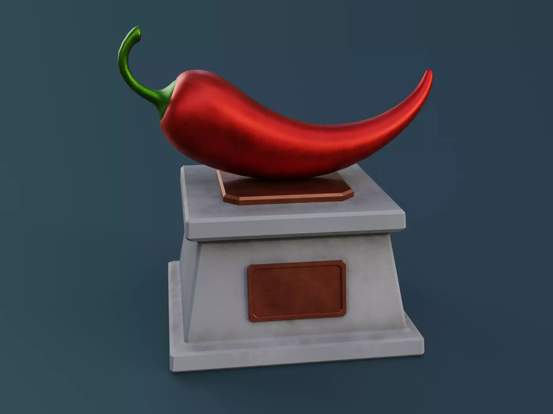 Chili Pepper Monument Low-poly 3D model_0