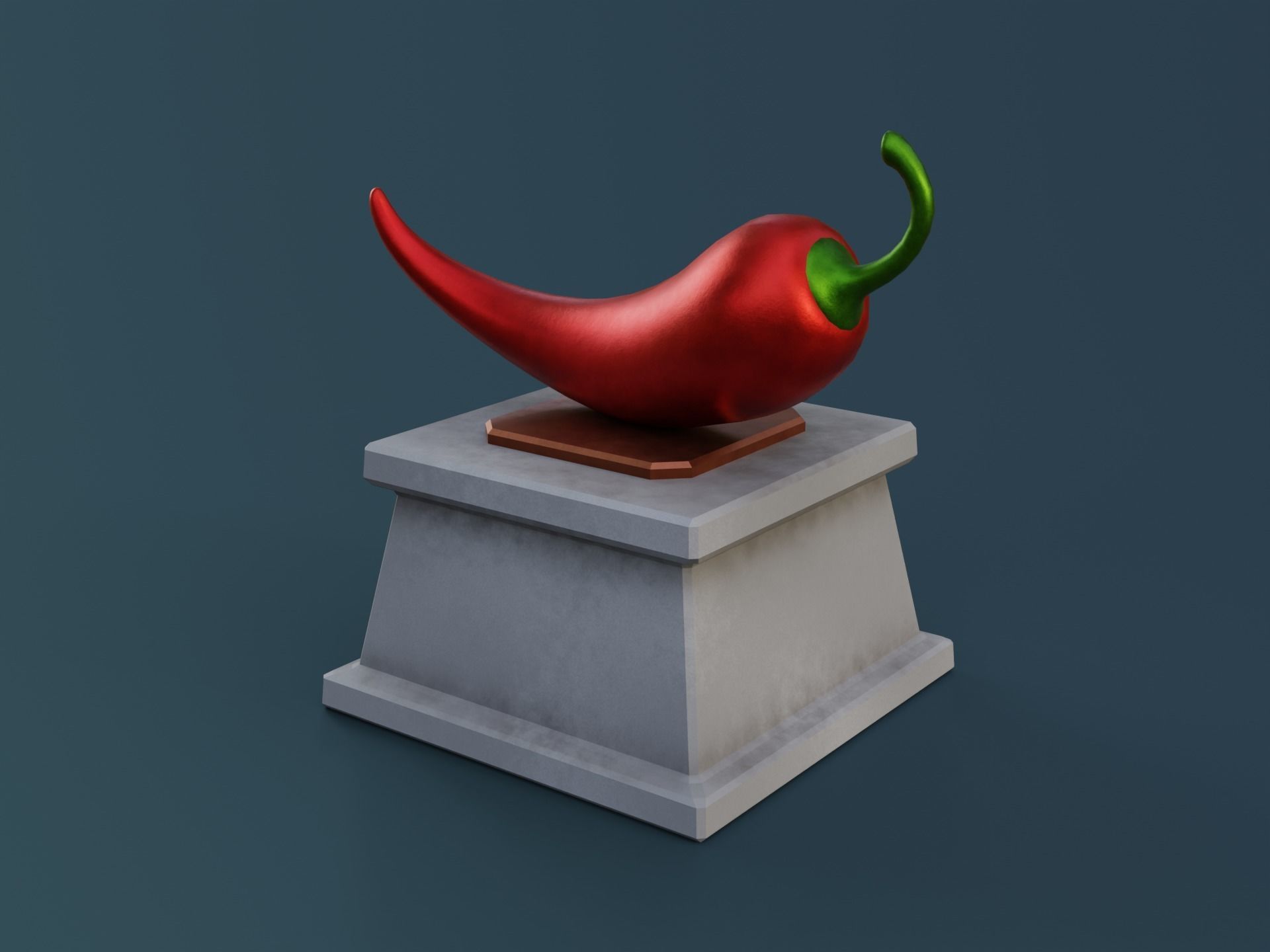 Chili Pepper Monument Low-poly 3D model_3