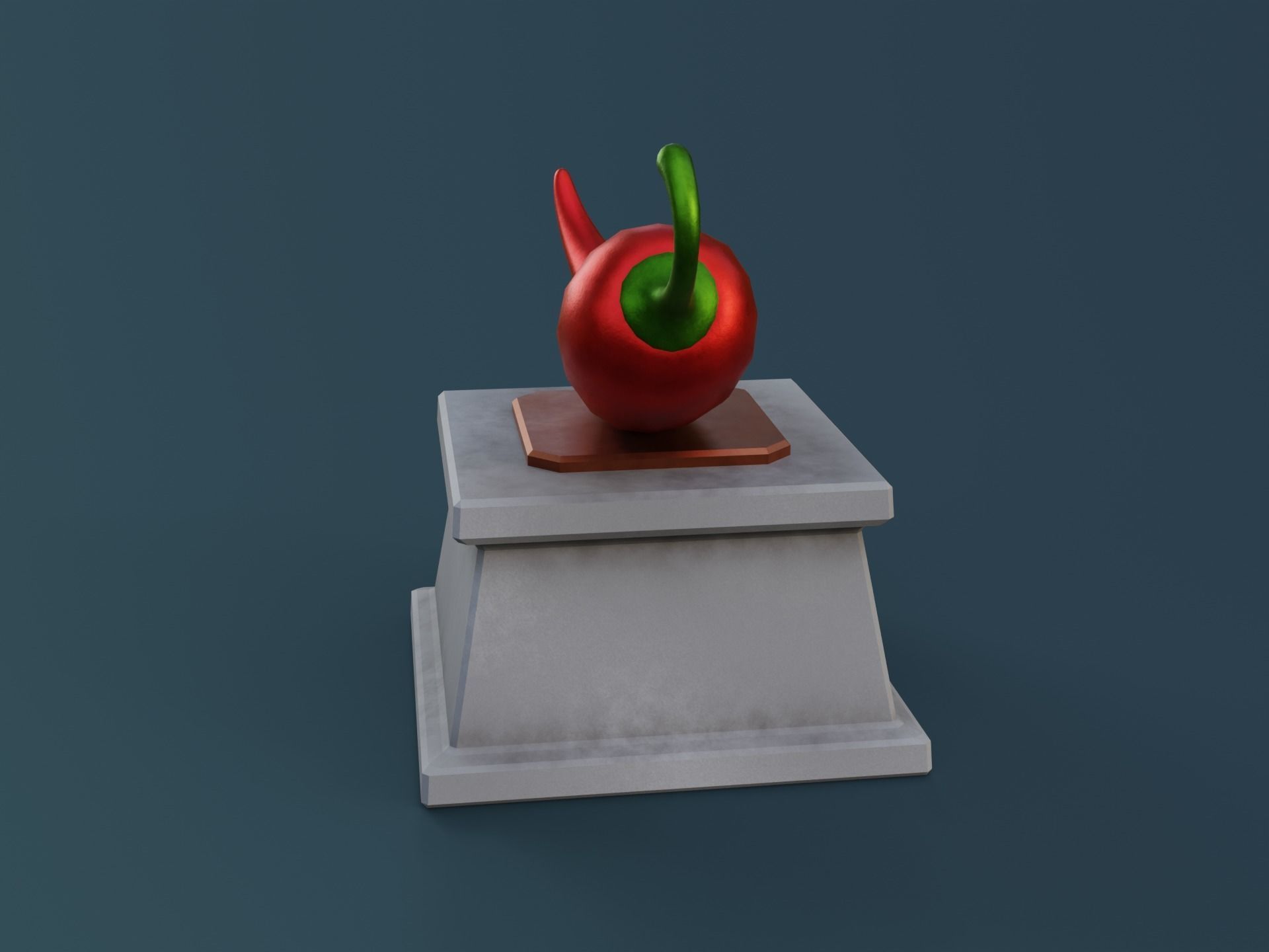 Chili Pepper Monument Low-poly 3D model_2