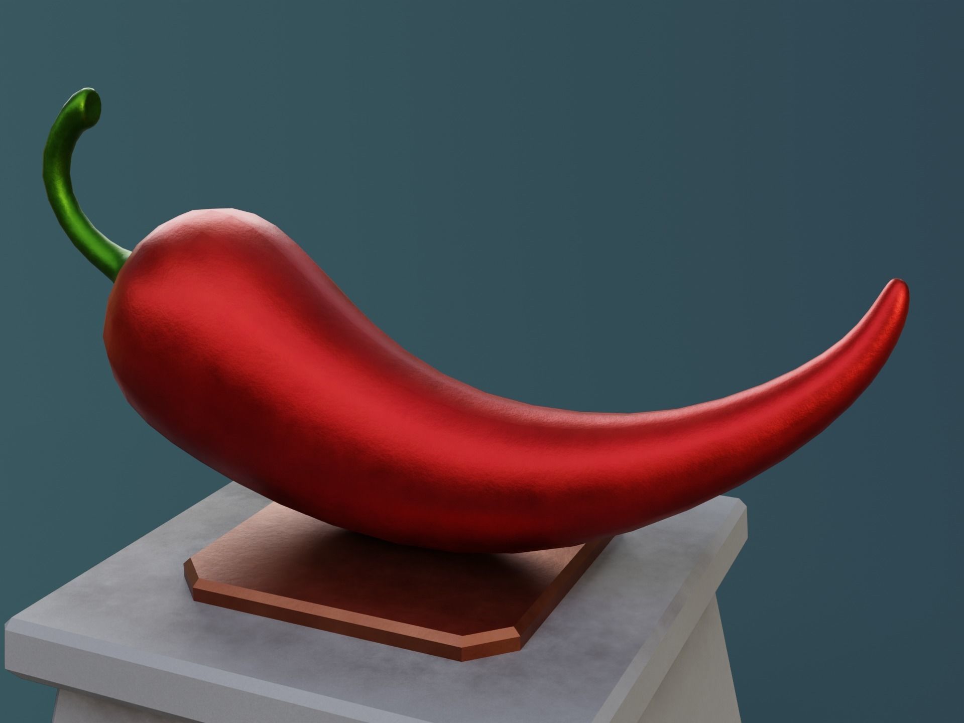 Chili Pepper Monument Low-poly 3D model_9