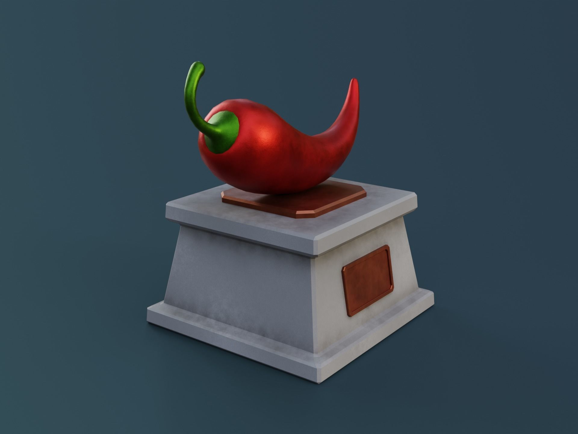 Chili Pepper Monument Low-poly 3D model_1