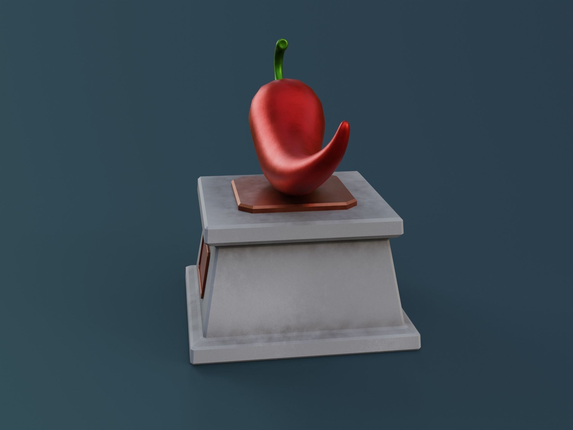 Chili Pepper Monument Low-poly 3D model_6