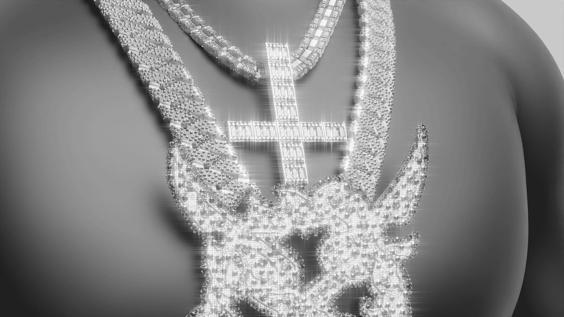 ken carson - chaos chain 3d iced out  3D model_1