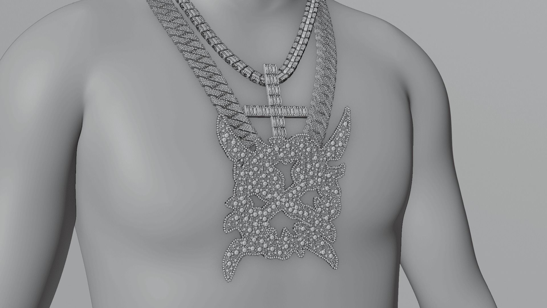 ken carson - chaos chain 3d iced out  3D model_2