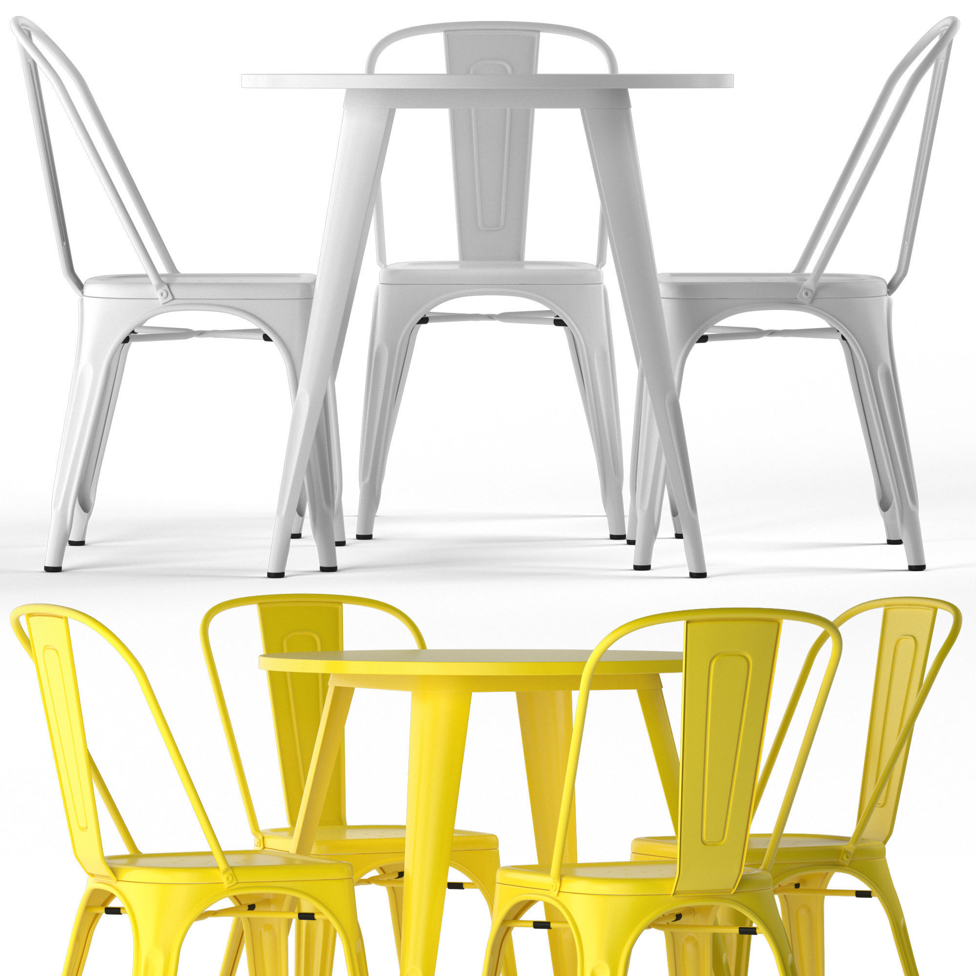 TOLIX chairs and tables 3D model_1